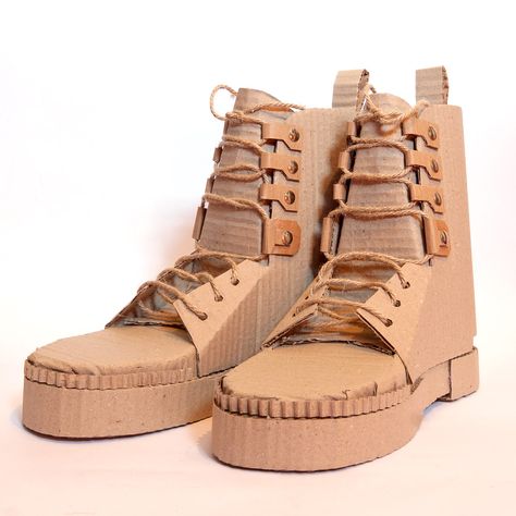 https://flic.kr/p/gWjkcU | Plain Cardboard Boots | 2013 Shoes for sale. Check www.etsy.com/uk/people/MarkofBrien for availability Cardboard Shoes, Cardboard Robot, Creepy Halloween Party, Paper Bag Princess, Cardboard Construction, Paper Shoes, Uk People, Cardboard Creations, Cardboard Model