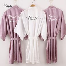 Wish - Shopping Made Fun Wedding Robes Bridesmaids, Sister Of The Groom, Satin Robes, Robe Women, Mother Wedding, Bride Sister, Wedding Robe, Bridal Inspo, Bridesmaid Robes