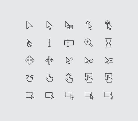 Cursor & Selection Icons - Light Cursor Tattoo, Cursor Png, Cursor Icon, Computer Lab Decor, Initials Logo Design, Illustrator Vector, Graphic Design Background Templates, Initials Logo, Commercial Design