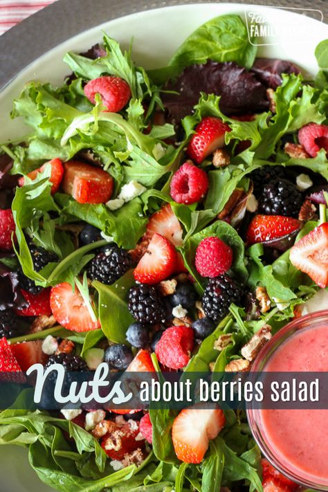 Nuts About Berries Salad Nuts About Berries Salad, Spring Mix Salad Recipes, Berries Salad, Salad With Berries, Berry Salad Recipe, Dinner Spring, Spring Mix Salad, Spring Salad Recipes, Green Salad Recipes