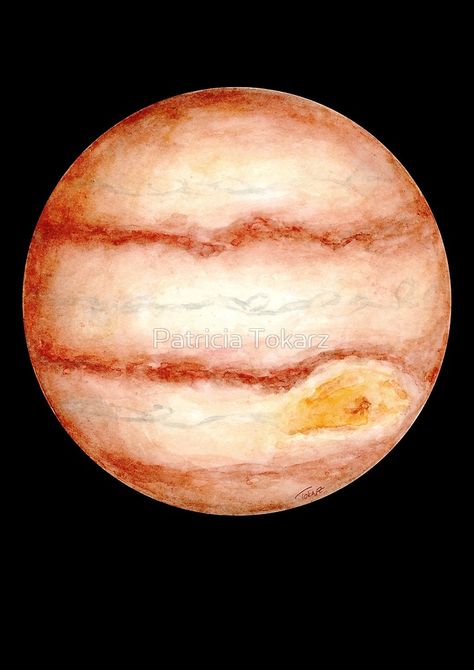 Jupiter Watercolour Painting || by PattokArts | @Patti2905   #watercolor #painting #space #planets #jupiter Jupiter Painting Easy, Jupiter Watercolor, Jupiter Tattoo, Planets Jupiter, Jupiter Planet, Painting Space, Planet Jupiter, Space Aesthetic, All Planets