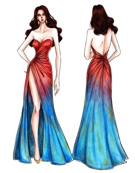 BANDILA.  A mixture of the country's flag colors. Photo from Facebool/Mak Tumang Dress Design, Design Sketch, Red And Blue, I Hope, Sketch, Red, Blue, Color, Design