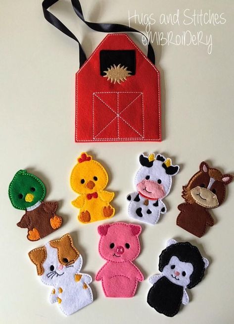 Quite Book Handbag-small House Puppets Theater Felt Toys 4CA Farm Animal Finger Puppets, Finger Puppets For Kids, Animal Finger Puppets, Felt Sewing Kit, Finger Puppet Patterns, Felt Puppets, Puppets For Kids, Felt Finger Puppets, Puppet Patterns