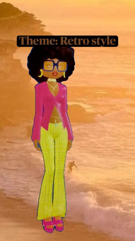 Outfit inspo for a roblox game Dress To Impress. The theme is Retro style. Dti Retro Revival Theme, Retro Revival Dti Outfit, Dti Theme Retro Revival, Dress To Impress Theme Retro Revival, Dti Retro Style Outfit Theme, Dress To Impress Outfits Retro Style, Retro Revival Outfits, Retro Rival Dress To Impress, Dti Roblox Retro Style