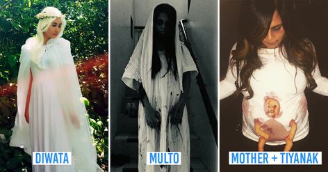 Scare your friends and family with these easy DIY Halloween costume ideas, taken straight out of Filipino myths and folklore. Mythical Creatures Dress Up, Filipino Mythical Creatures, Folklore Design, Philippine Mythology, Dress Up Ideas, Filipino Fashion, Book Character Costumes, Skeleton Costume, Diy Halloween Costumes Easy