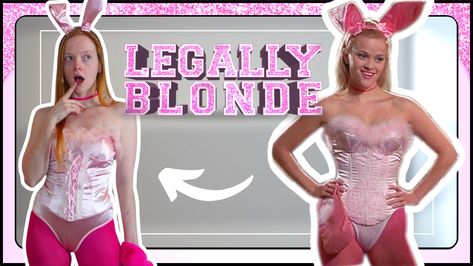 Youtube Link to legally blonde outfit recreations Legally Blonde Bunny Costume, Elle Woods Halloween Costume Bunny, Legally Blonde Halloween, Elle Woods Bruiser Costume, Ill Show You How Valuable Elle Woods, Legally Blonde Musical Emmett Elle Woods, Legally Blonde Outfits, Elle Woods, Bunny Costume