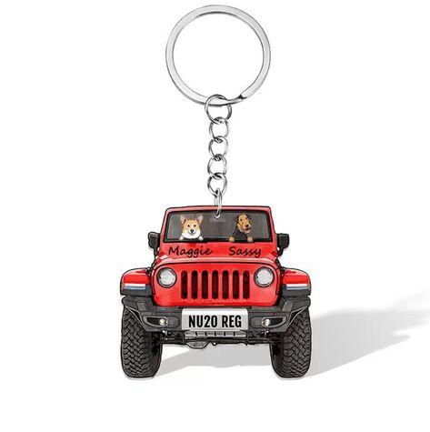 Jeep Gifts For Women, Gifts For Jeep Lovers, Jeep Cake, Jeep Keychain, Orange Jeep, Xmas Clothes, Custom Key Chain, Jeep Dogs, Jeep Gifts