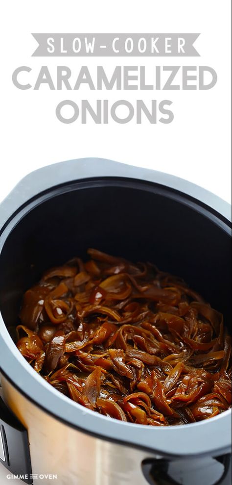 Slow Cooker Caramelized Onions, How To Carmalize Onions, Caramelized Onions Recipe, Carmelized Onions, Onion Jam, Gimme Some Oven, Onion Recipes, Crock Pot Slow Cooker, Crock Pot Cooking