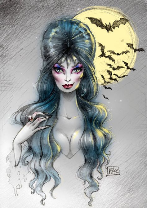 Elvira Mistress Of The Dark, Movie Monsters, Monster Art, Classic Horror, Pin Up Art, Anaconda, Gothic Art, Caricatures, Fun Fact