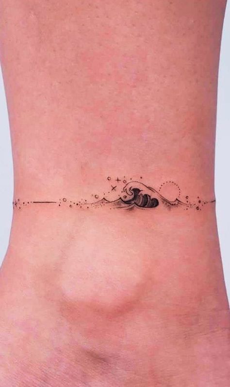 Small Wave Tattoo, Tato Minimal, Wave Tattoo, Muster Tattoos, Petite Tattoos, Small Hand Tattoos, Butterfly Tattoos, Cute Tattoos For Women, Discreet Tattoos