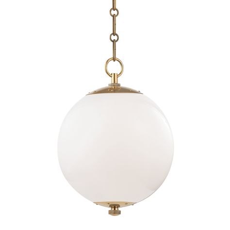 SPHERE NO.1 MDS700-AGB | Hudson Valley Lighting Group Mark D Sikes, Globe Pendant, Hudson Valley Lighting, Globe Lights, Small Pendant, Diffused Light, Aged Brass, Picture Light, Round Pendant