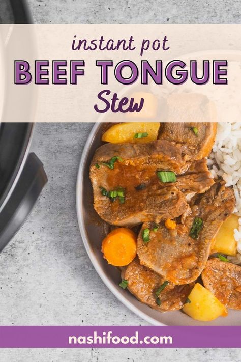 Make this easy Instant Pot Beef Tongue Stew or Lengua Guisada Panamanian style, for your next dinner. This beef tongue is a tender cut of meat made with tomato sauce, culantro, potatoes, and carrots. It is quite a delight! Beef Tongue Instant Pot, Tongue Recipe Beef, Beef Tongue Recipes Instant Pot, Beef Tongue Stew, Pinoy Foods, Beef Tongue, Potatoes And Carrots, Recipes Instant Pot, Potted Beef