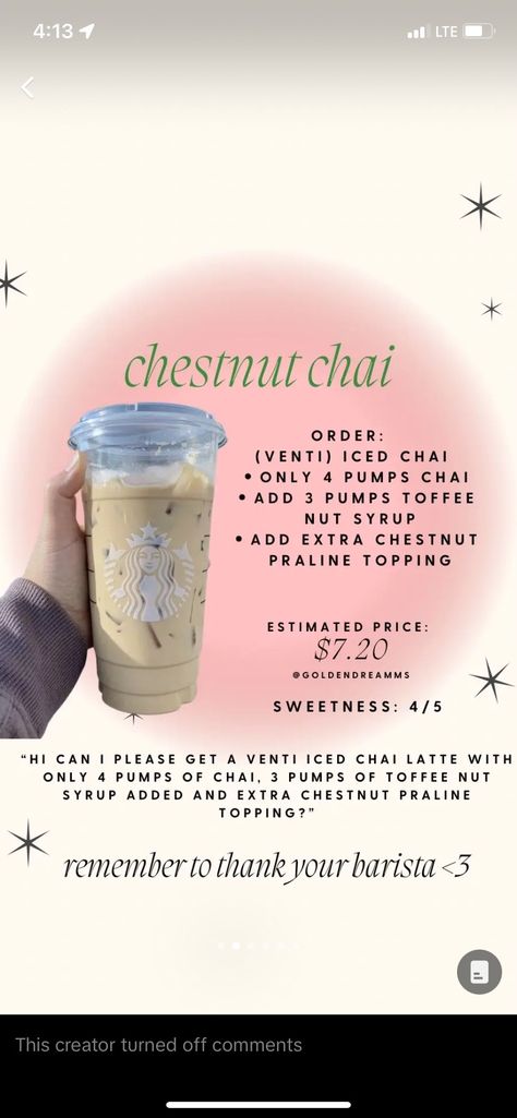 Chia Tea, Tea Starbucks, Iced Chai Latte, Starbucks Orders, Toffee Nut, Iced Chai, Chai Latte, Toffee, Chia