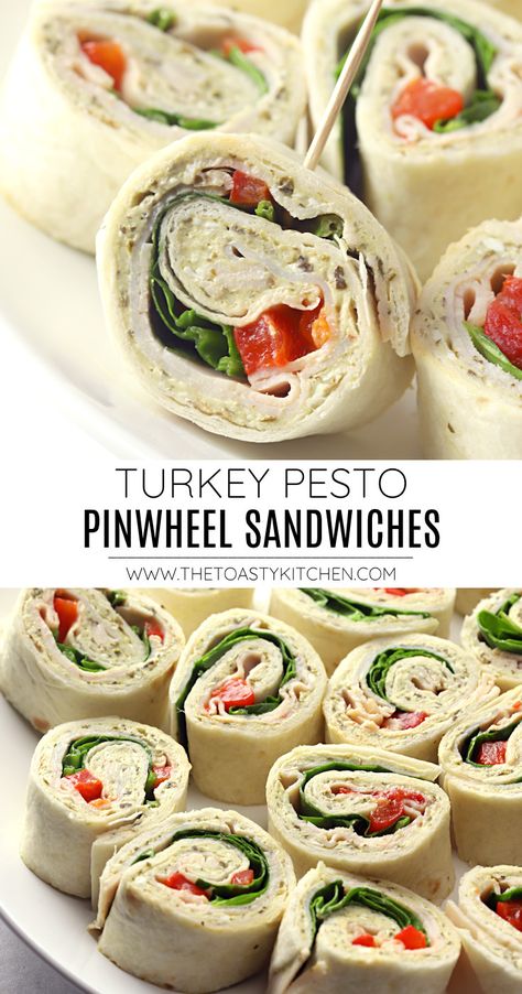 Pinwheel Sandwiches Healthy, Turkey Pinwheel Sandwiches, Chicken Pesto Pinwheels, Turkey And Cream Cheese Pinwheels, Make Ahead Pinwheel Sandwiches, Halloween Pinwheel Sandwiches, Pinwheel Sandwiches Party, Potluck Pinwheels, Dairy Free Pinwheels