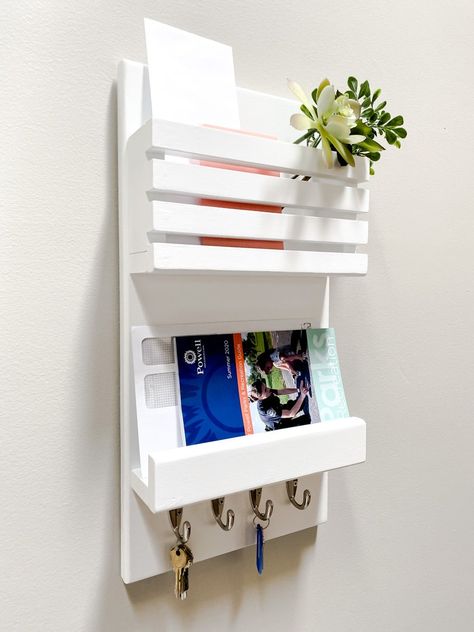 Magazine Holder Wall, Key Holder Wall, Mail Storage, Mail And Key Holder, Wand Organizer, Scrabble Wall Art, Honeycomb Shelves, Scrabble Wall, Geometric Shelves