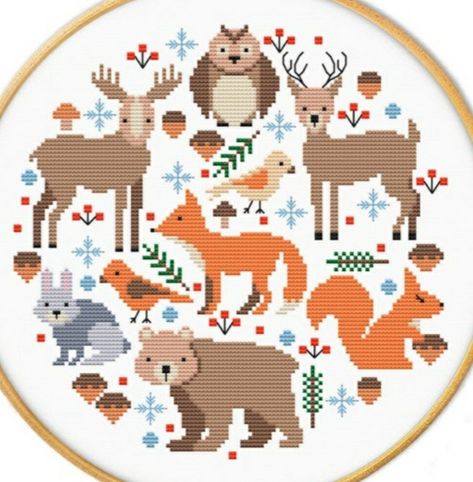 Shower Room Decor, Forest Animal Baby Shower, Cross Stitch Sampler Patterns, Sampler Cross Stitch, Baby Cross Stitch Patterns, Animal Cross Stitch Patterns, Baby Cross, Cute Cross Stitch, Cross Stitch Baby