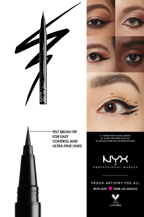 NYX PROFESSIONAL MAKEUP Epic Ink Liner, Waterproof Liquid Eyeliner - Black, Vegan Formula Nyx Liner, Nyx Eyeliner, Epic Ink Liner, Waterproof Liquid Eyeliner, Black Vegan, Nyx Professional Makeup, Liquid Eyeliner, Professional Makeup, Nyx