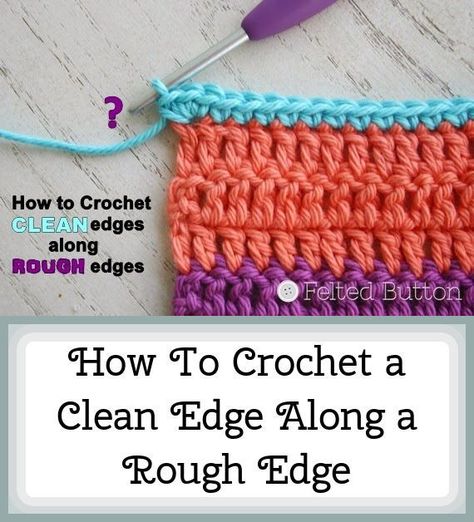 Crochet Blanket Finishing Edge, Fix Uneven Crochet Edges, Sweater Edging Crochet, Afgan Crochet Edge, Finishing Crochet Edges, Finish Crochet Edges, Finishing Edges Crochet, Crochet Edge Stitches, Crochet Repair