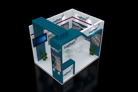 +201064506144 . logopoint on Behance 3d Stall Design, Small Exhibition Booth Design, Small Booth, Fair Stand, Glass Partition Wall, Airplane Crafts, Exhibition Stall Design, Stall Design, Architecture Exhibition