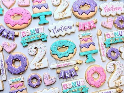 #donutcookies hashtag on Instagram • Photos and Videos Two Sweet Party 2nd Birthday Cookies, Donut 2nd Birthday Party Girl, Geek Party, Donut Themed Birthday Party, 2nd Birthday Party For Girl, Cookie Crisp, Cookie Making, Donut Birthday Parties, 2nd Birthday Party Themes