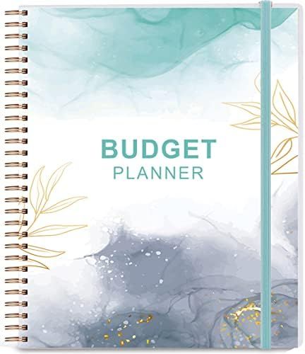 pretty and functional! Money Pp, Monthly Bill Organizer, Budget Planner Book, Tracker Notebook, Financial Budget Planner, Bill Organizer, Money Planner, Teal Watercolor, Manage Your Money