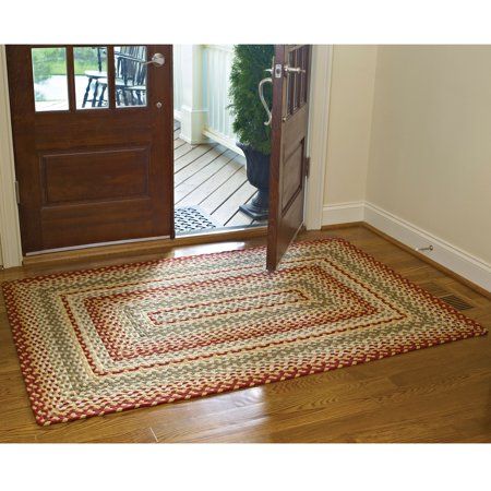 Park Designs Cotton Braided Area Rug Red Green - Walmart.com