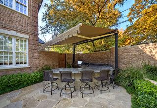 Free Standing Awning, Traditional Patio, Flagstone Flooring, Entertaining Decor, Retractable Awning, Landscape Architects, Patio Awning, Summer Kitchen, Kitchen Pictures