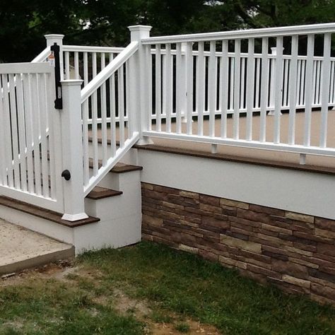 Skirting Ideas, Deck Gate, High Deck, Deck Skirting, Stone Porches, Laying Decking, Deck Pictures, Dream Deck, Gate Ideas