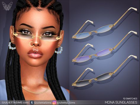 The Sims Resource - Mona Sunglasses Mods Ts4, Toddler Earrings, Heart Diamond Earrings, Sims 4 Piercings, Sims 4 Cc Download, Cc Folder, Play Sims 4, Play Sims, Daisy Necklace