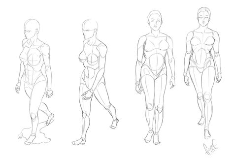 Female Walking Reference, Anime Walking Pose Reference, Walking Reference, Figure Drawing Female, Learn To Draw People, Walking Poses, Karakter Minecraft, Body Ideas, Male Figure Drawing