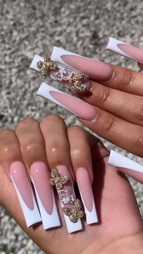 Marble French Nails, White French Tips, Nails Marble, Acrylic Toe Nails, French Tip Nail Designs, Diy Acrylic Nails, Drip Nails, French Acrylic Nails, Exotic Nails