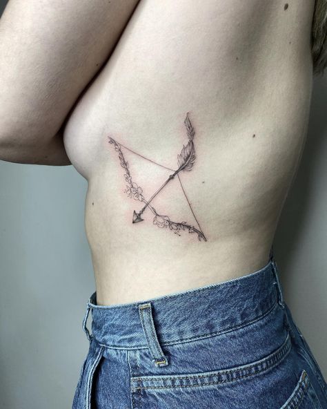 Bow And Arrow Tattoo, Sagittarius Tattoo Designs, Sagittarius Tattoo, Arrow Tattoo, Arrow Tattoos, Brave Girl, Bow And Arrow, Hip Tattoo, The Brave