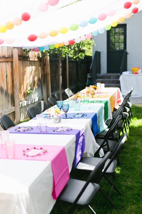 Rainbow Brunch Party, Backyard Rainbow Birthday Party, First Birthday Brunch Girl, Rainbow Fairy Party, A For Adley Birthday Party, Backyard Birthday Decor, Care Bear 1st Birthday Party Ideas, Carebear Theme Party, First Birthday Backyard