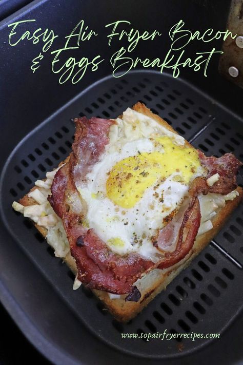 Easy Air Fryer Bacon & Eggs Breakfast Bacon Breakfast Ideas Healthy, Air Fryer Breakfast Casserole, Air Fryer Breakfast Recipes Eggs, Easy Air Fryer Breakfast Recipes, Breakfast In Air Fryer, Breakfast Air Fryer, Air Fryer Breakfast Recipes, Spinach Casserole Recipes, Cabin Fun