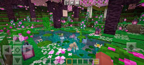 cherry blossom decoration for a small lake! Minecraft Lake, Blossom Decoration, Lake Decor, Small Lake, Cherry Blossom, Minecraft, Blossom, Cherry, Lake