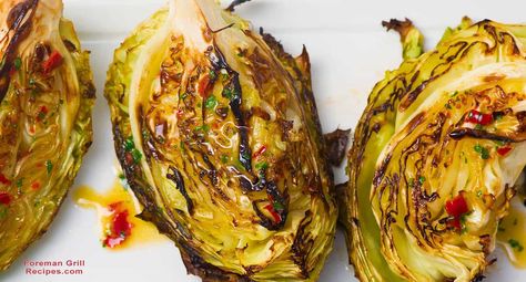 The way I like cabbage the best is grilled. The outer leaves get charred and crispy, while the center becomes tender and buttery. Pepper Cabbage, Cabbage Wedges, Roasted Cabbage Wedges, Grilled Cabbage, Wedges Recipe, Roasted Cabbage, Vegetarian Cabbage, Garlic Recipes, Cabbage Recipes