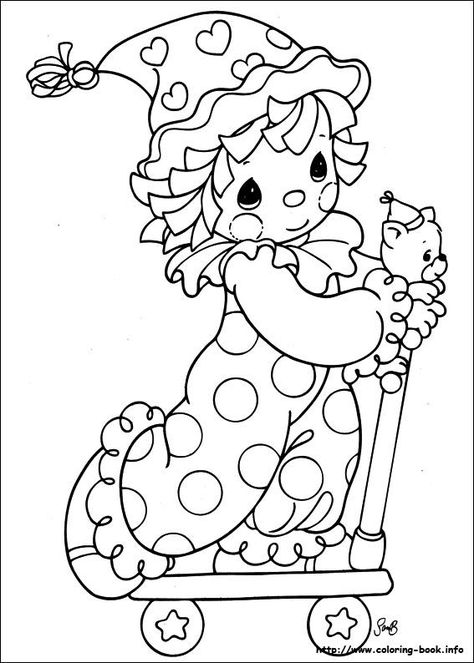 Cute Clown Drawing, Precious Moments Clown, Clown Coloring Pages, Precious Moments Coloring Pages, Anne Geddes, Colouring Pics, White Drawing, Cartoon Coloring Pages, Halloween Coloring Pages