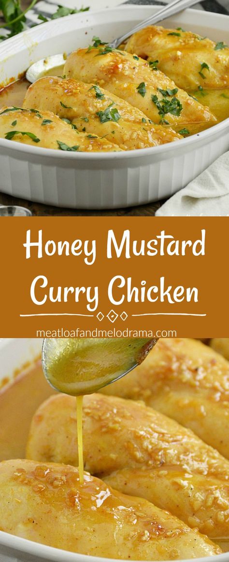 Chicken Recipes For Dinner Oven, Chicken Honey Mustard, Quick And Easy Chicken Dinner, Honey Mustard Salmon Recipes, Honey Mustard Recipes, Chicken Recipes For Dinner, Chicken Meatloaf, Homemade Honey Mustard, Curried Chicken