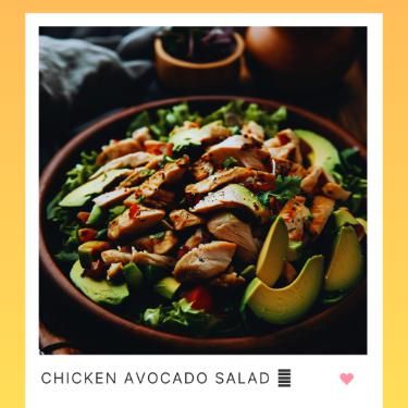 20min · 2 servings

 

Chicken Avocado Salad 🥗

Cooking Time: 20 minutes ⏱️

Lunch Value: Healthy and Nourishing 🥑🍗

Ingredients:

- 2 cups cooked chicken breast, shredded

- 1 ripe avocado, diced

- 1 cup cherry tomatoes, halved

- 1/4 cup red onion, finely chopped

- 2 tablespoons fresh cilantro, chopped

- Juice of 1 lime

- 2 tablespoons olive oil

- Salt and pepper to taste

Instructions:

1. In a large bowl, combine the shredded chicken, diced avocado, cherry tomatoes, red onion, and cilantro.

2. In a small bowl, whisk together the lime juice, olive oil, salt, and pepper.

3. Pour the dressing over the chicken and avocado mixture, and toss gently to coat all the ingredients.

4. Adjust the seasoning if needed.

5. Let the salad marinate in the refrigerator for at least 10 minutes Chicken Avocado Salad, Chicken And Avocado, Avocado Chicken Salad, Cooked Chicken, Chicken Avocado, Cook Chicken Breast, Ripe Avocado, Small Bowl, Avocado Salad