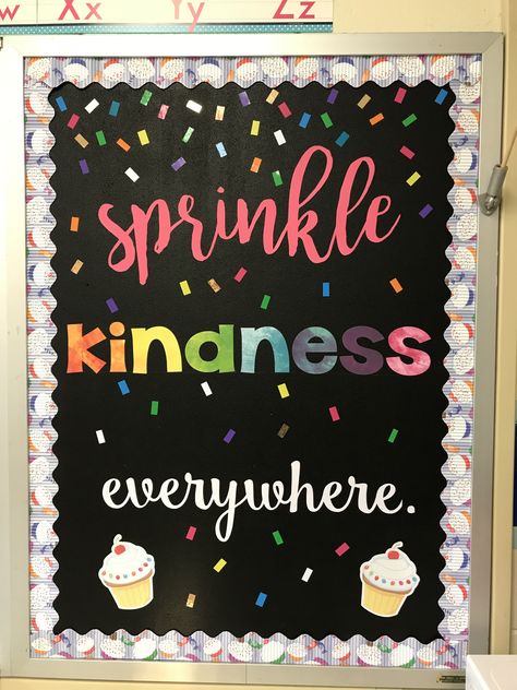 Sprinkles Classroom Theme, Learning Is Sweet Classroom Theme, Sweets Theme Classroom, Candy Themed Bulletin Boards, Bakery Themed Classroom, Candyland Bulletin Board Ideas, Candyland Classroom Theme, Candy Bulletin Boards, Candyland Classroom