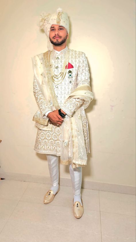 Royal white sharwani White Sherwani, Off White, Mens Outfits, White, Quick Saves