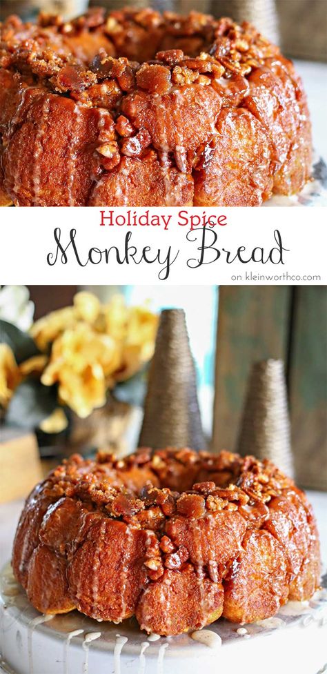 Holiday Spice Monkey Bread Aruba Style, Christmas Monkey Bread, Simple Family Recipes, Family Friendly Breakfast, Christmas Tree Food, Breakfast Bites, Monkey Bread, Sweet Breads, Bundt Cakes