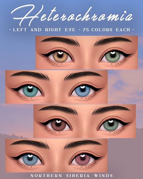 | northernsiberiawinds | ts4cc | heterochromic eyes | female | male | face detail | accessories | genetics | maxis match | Sims 4 Cc Cleavage Overlay, Sims 4 Cleavage Overlay, Northern Siberia Winds, Sims 4 Nails, Sims 4 Cc Eyes, Sims 4 Traits, The Sims 4 Skin, Skin Details, Sims 4 Mm Cc