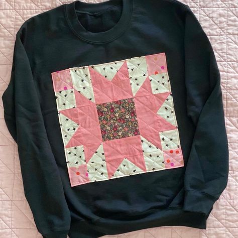 Good morning and happy Monday! Today I wanted to share a secret sewing project - a sweatshirt that I made for my sister-in-law! It was a… | Instagram Creative Habits, Good Morning And Happy Monday, Quilt Shirt, Sweatshirt Ideas, Quilted Clothing, Modern Quilt Blocks, Patchwork Sweatshirt, Quilted Sweatshirt, Quilted Clothes