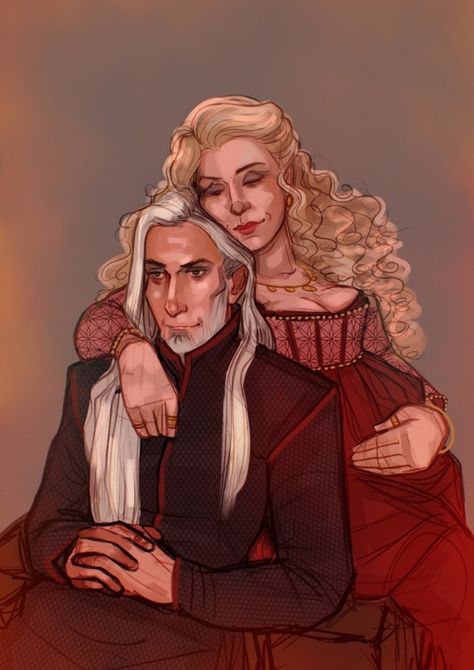 A doodle of young Jaehaerys and Alysanne from my neverending pile of Targ sketches 😅    Please do not repost without my permission! Doctor Who Sketches, Jaehaerys And Alysanne, Got Dragons, George Rr Martin, Targaryen Art, Asoiaf Art, Targaryen Aesthetic, Lily Evans, House Of The Dragon