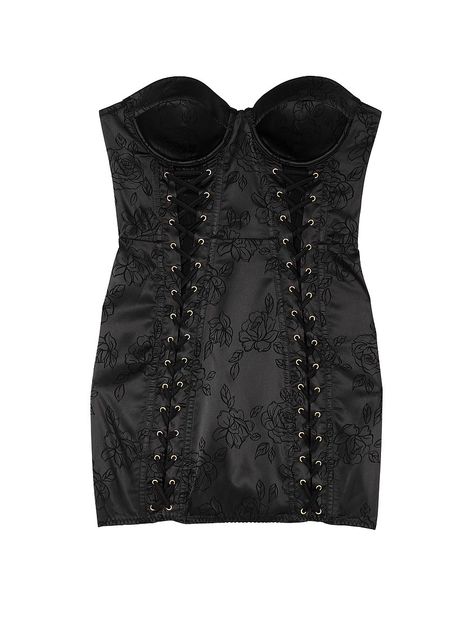 Buy Satin Jacquard Lace-Up Corset Slip - Order Slips online 1122993500 - Victoria's Secret US Lingerie Catalog, Pattern Play, All Eyes, Rose Pattern, Order Online, Victoria’s Secret, Victoria's Secret, Lace Up, Lingerie