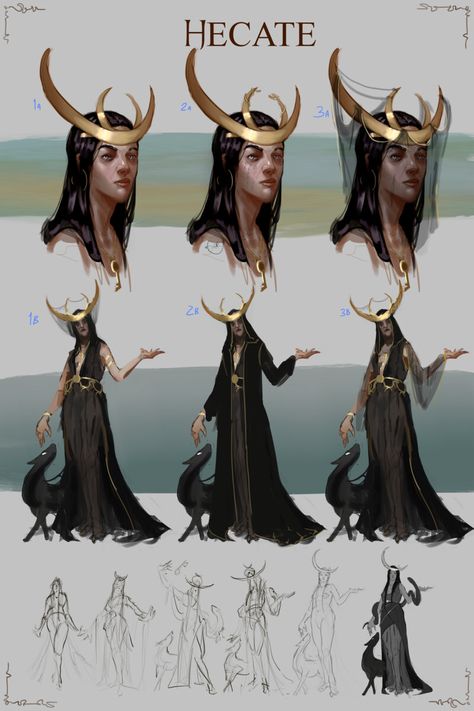 ArtStation - Hecate, Guilherme Motta Goddess Magick, Hecate Goddess, Greek Pantheon, Arte Peculiar, Greek Mythology Art, Concept Art Character, Dnd Art, Mythology Art, Fantasy Concept Art