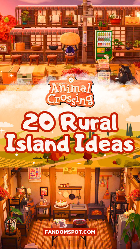 Bring a rural vibe into Animal Crossing with this collection of remote rural design ideas. Peep the full list for more! Animal Crossing Design Inspiration, Acnh Retro Island, Animal Crossing Residential Area, Animal Crossing Build Ideas, Animal Crossing Movie, Rural Aesthetic, Acnh House, Gamer Stuff, Map Layout