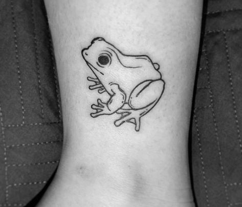 Frog Tattoo Ideas For Women, Feminine Frog Tattoo, Colorful Frog Tattoo, Frog Tattoos Simple, Line Frog Tattoo, Tattoos With Angel Wings, Frog Tattoo Simple, Froggy Tattoo, Simple Frog Tattoo