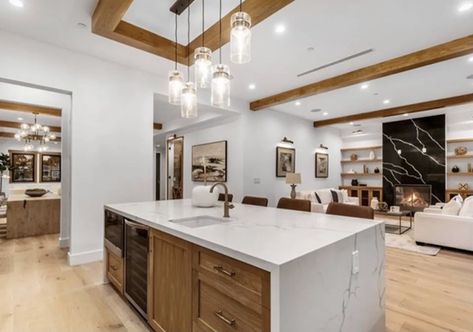 Los Angeles House, Jenn Im, Wood Beam Ceiling, Homes Luxury, Robb Report, Celebrity Homes, Sherman Oaks, Los Angeles Homes, Black Doors